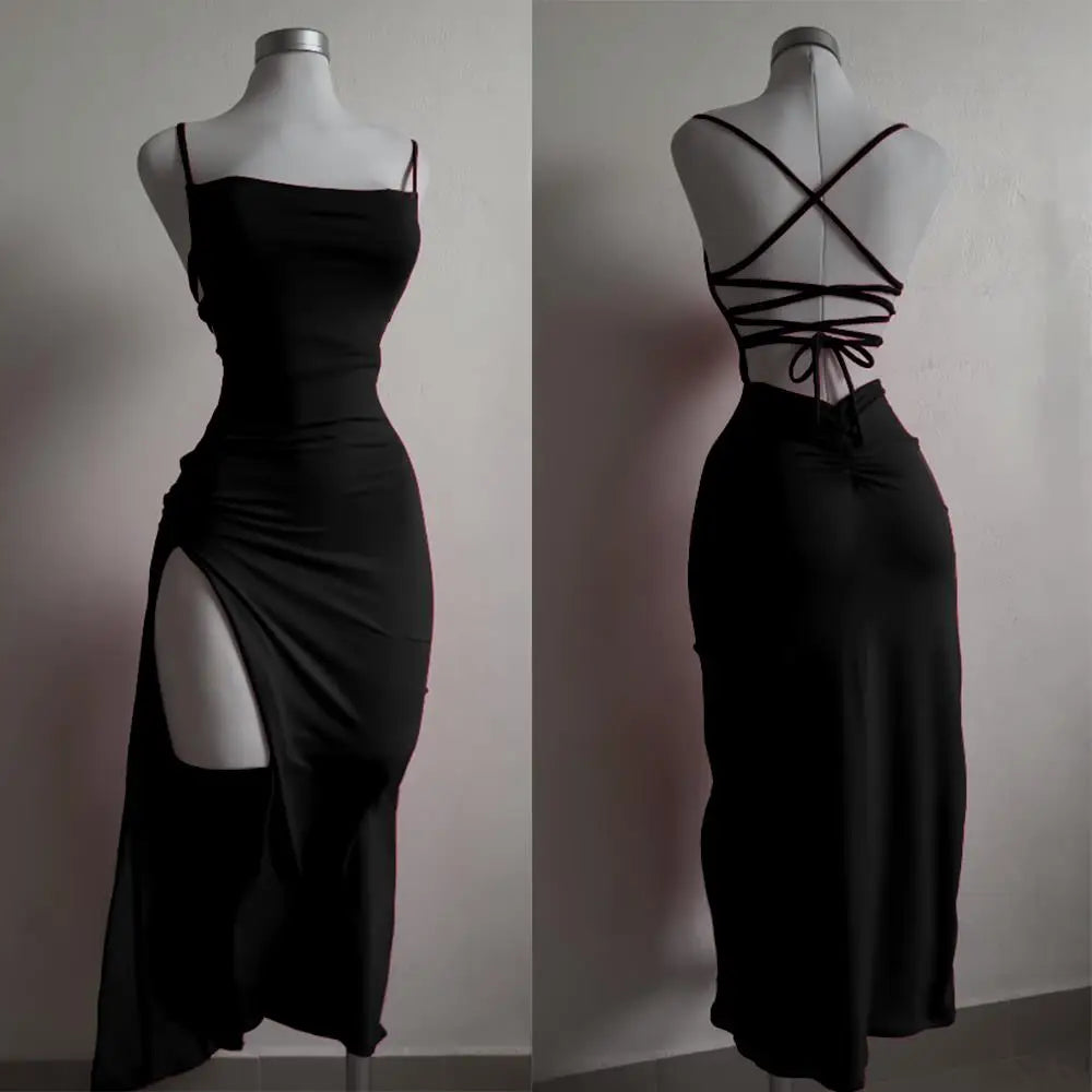 Vestido de verano explosivo nuevo 2024 con tirantes halter de alta sensibilidad Spice 