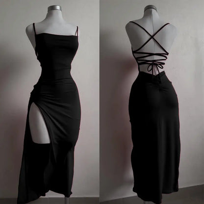 Vestido de verano explosivo nuevo 2024 con tirantes halter de alta sensibilidad Spice 