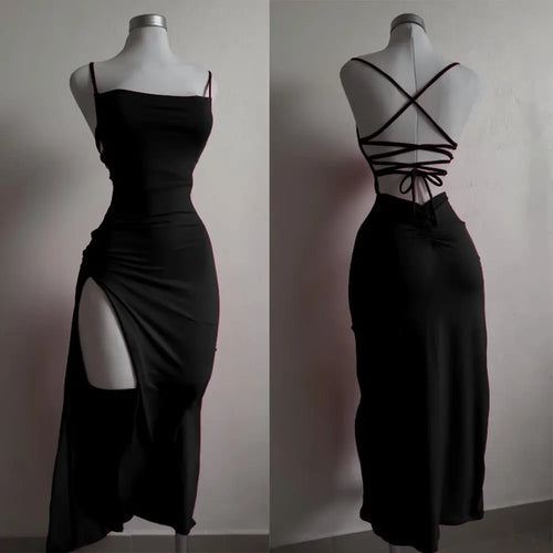 Vestido de verano explosivo nuevo 2024 con tirantes halter de alta sensibilidad Spice 