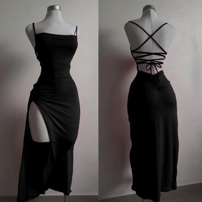 Vestido de verano explosivo nuevo 2024 con tirantes halter de alta sensibilidad Spice 
