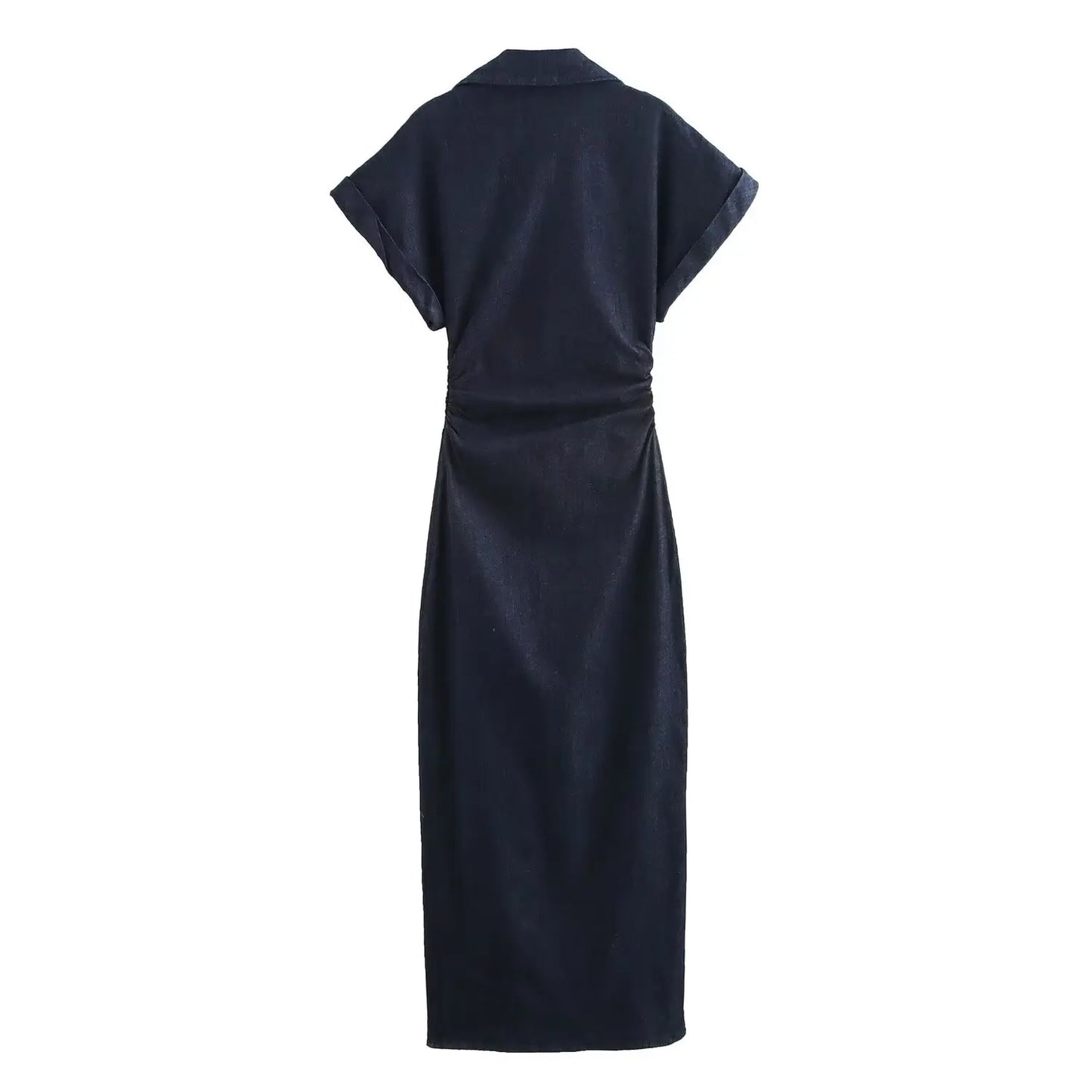 Vestido MIDI vaquero con costura lateral de la serie ETJ 2025 traf Primavera Nueva 1975 