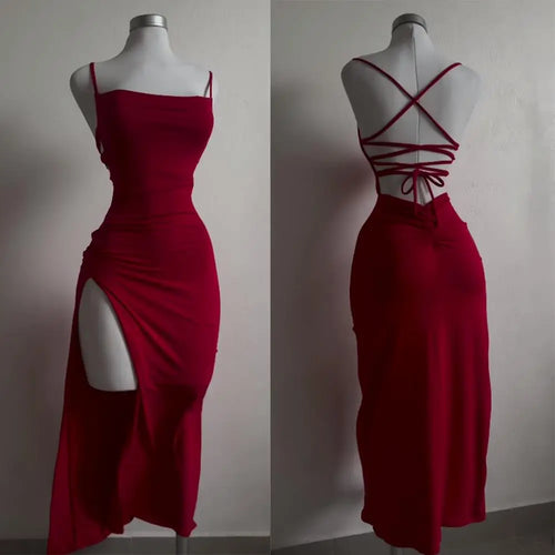 Vestido de verano explosivo nuevo 2024 con tirantes halter de alta sensibilidad Spice 