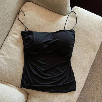 Nuevo top halter de verano para mujer, estilo coreano, tendencia de moda, incorporado 