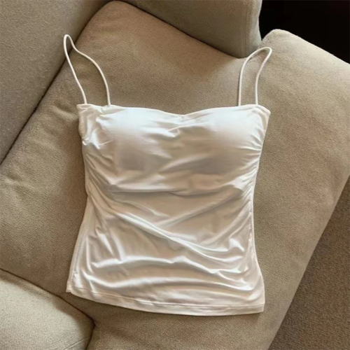 Nuevo top halter de verano para mujer, estilo coreano, tendencia de moda, incorporado 