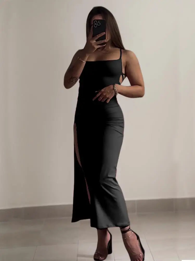 Vestido de verano explosivo nuevo 2024 con tirantes halter de alta sensibilidad Spice 
