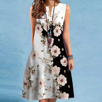 Vestido nuevo con cuello en V para mujer transfronterizo europeo y americano 2024 