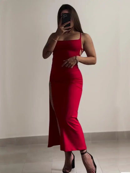 Vestido de verano explosivo nuevo 2024 con tirantes halter de alta sensibilidad Spice 
